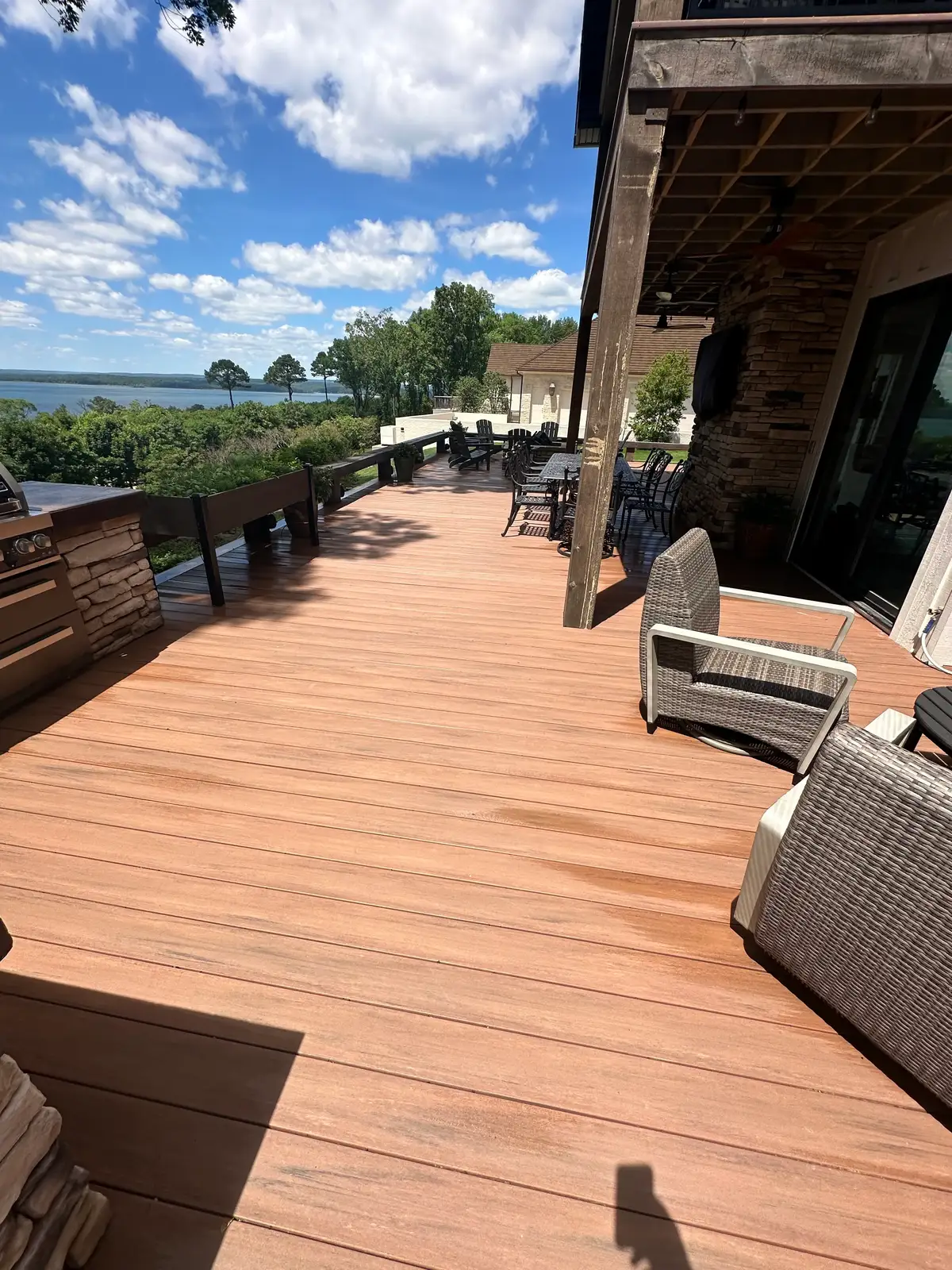Professional composite deck cleaning in Heber Springs, Arkansas — outdoor seating