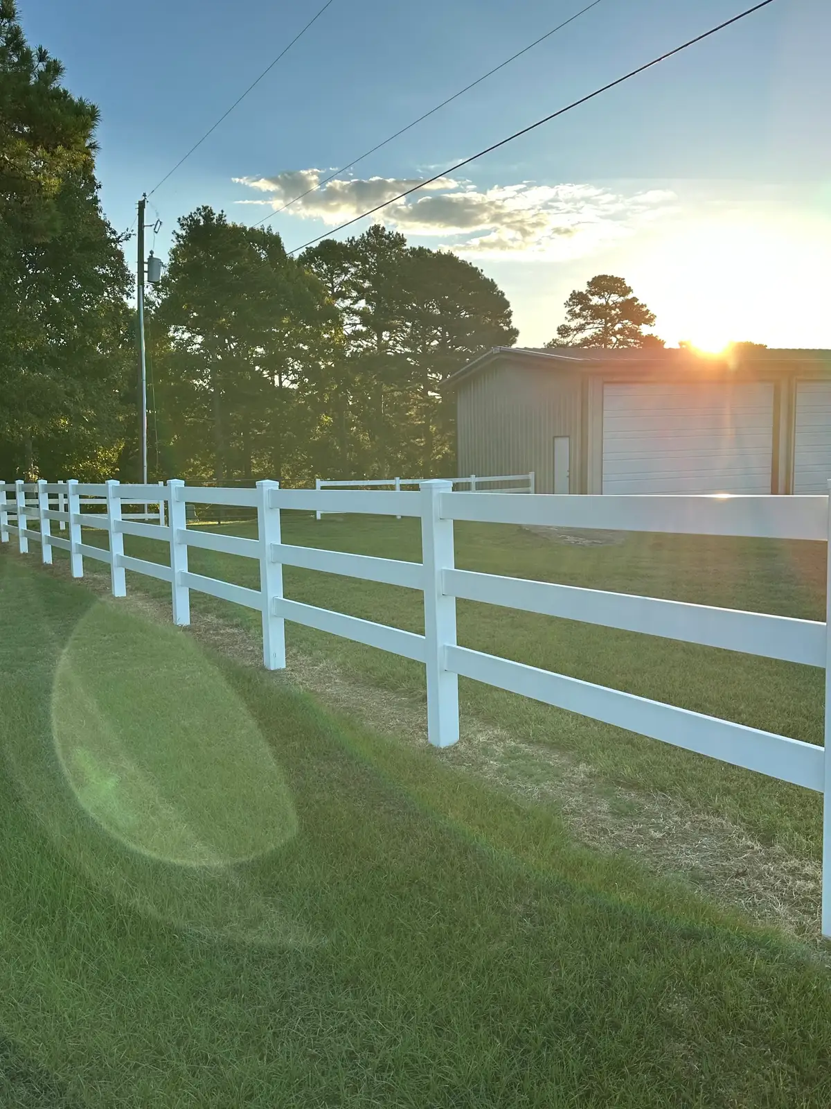 Professional fence washing in Heber Springs, Arkansas — sunset
