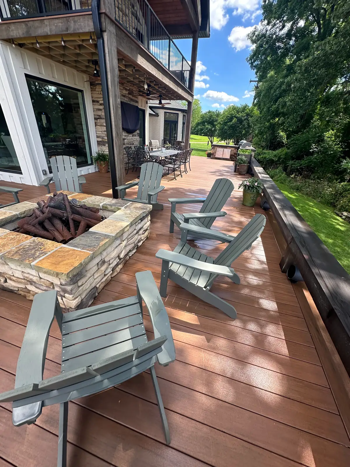 Professional composite deck cleaning in Heber Springs, Arkansas — fireplace area